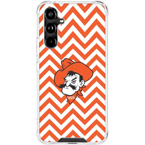 Oklahoma State University Chevron Print Galaxy A54 5G Clear Case
