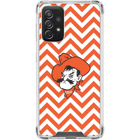 Oklahoma State University Chevron Print Galaxy A72 5G Clear Case