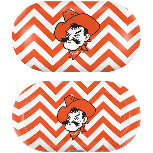 Oklahoma State University Chevron Print Galaxy Buds Plus Skin
