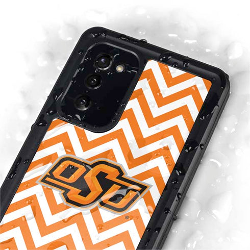 Oklahoma State University Chevron Print Galaxy Note20 5G Waterproof Case