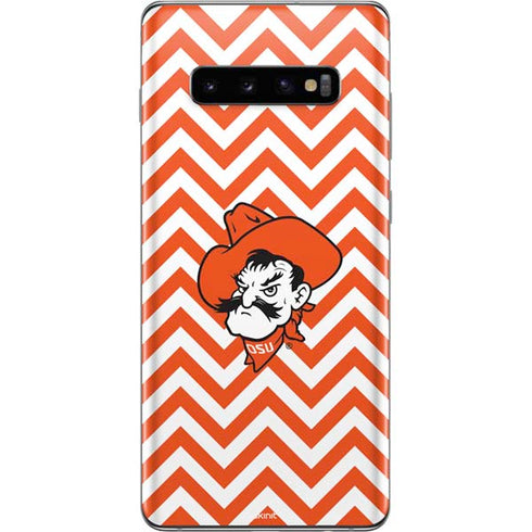 Oklahoma State University Chevron Print Galaxy S10 Plus Skin