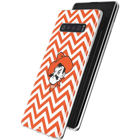 Oklahoma State University Chevron Print Galaxy S10 Plus Skin