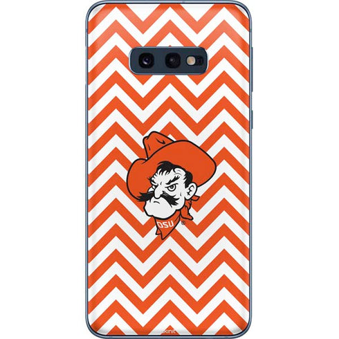 Oklahoma State University Chevron Print Galaxy S10e Skin