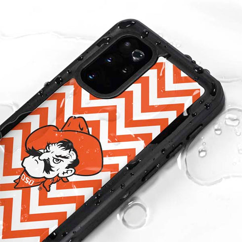 Oklahoma State University Chevron Print Galaxy S20 Plus Waterproof Case