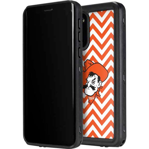 Oklahoma State University Chevron Print Galaxy S20 Waterproof Case