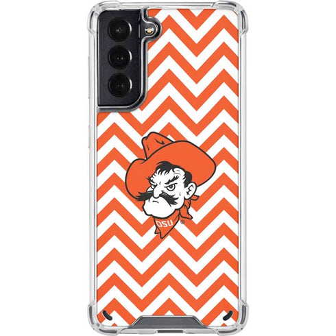 Oklahoma State University Chevron Print Galaxy S21 5G Clear Case
