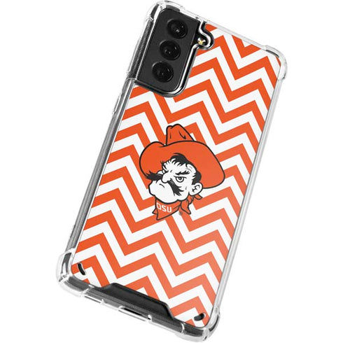 Oklahoma State University Chevron Print Galaxy S21 5G Clear Case