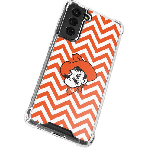 Oklahoma State University Chevron Print Galaxy S21 FE Clear Case