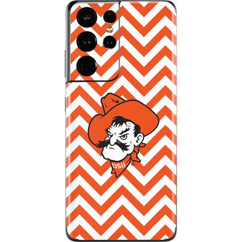 Oklahoma State University Chevron Print Galaxy S21 Ultra 5G Skin