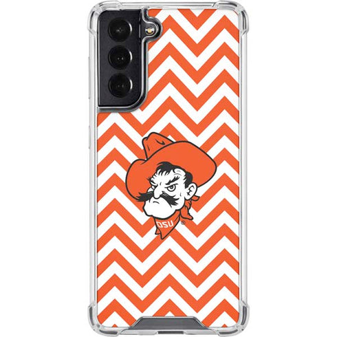 Oklahoma State University Chevron Print Galaxy S22 Clear Case