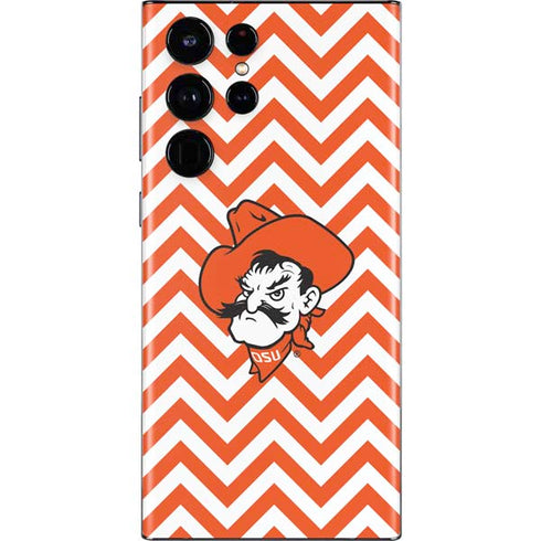 Oklahoma State University Chevron Print Galaxy S22 Ultra Skin