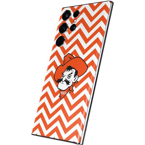 Oklahoma State University Chevron Print Galaxy S22 Ultra Skin