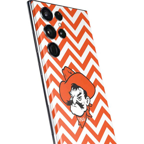 Oklahoma State University Chevron Print Galaxy S22 Ultra Skin
