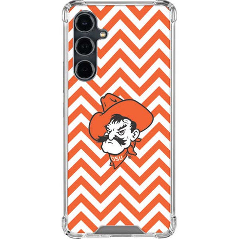 Oklahoma State University Chevron Print Galaxy S23 FE Clear Case