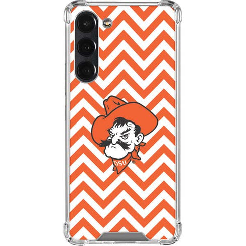 Oklahoma State University Chevron Print Galaxy S23 Plus Clear Case