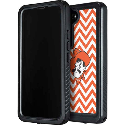Oklahoma State University Chevron Print Galaxy S23 Plus Waterproof Case