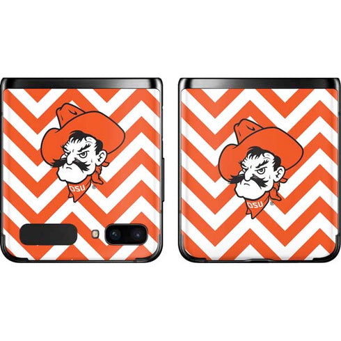 Oklahoma State University Chevron Print Galaxy Z Flip Skin