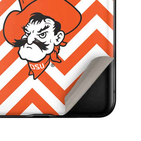 Oklahoma State University Chevron Print Galaxy Z Flip Skin