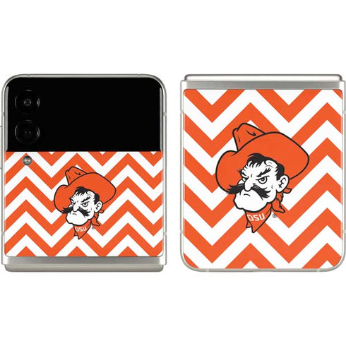 Oklahoma State University Chevron Print Galaxy Z Flip3 5G Skin