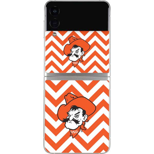 Oklahoma State University Chevron Print Galaxy Z Flip3 5G Skin