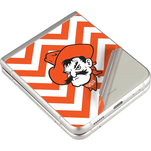 Oklahoma State University Chevron Print Galaxy Z Flip3 5G Skin