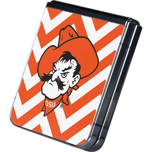 Oklahoma State University Chevron Print Galaxy Z Flip5 5G Skin