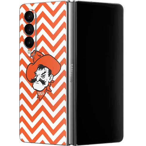 Oklahoma State University Chevron Print Galaxy Z Fold4 5G Skin