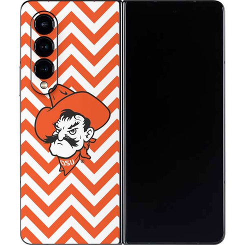 Oklahoma State University Chevron Print Galaxy Z Fold4 5G Skin