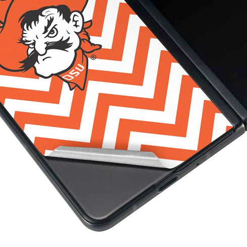 Oklahoma State University Chevron Print Galaxy Z Fold4 5G Skin