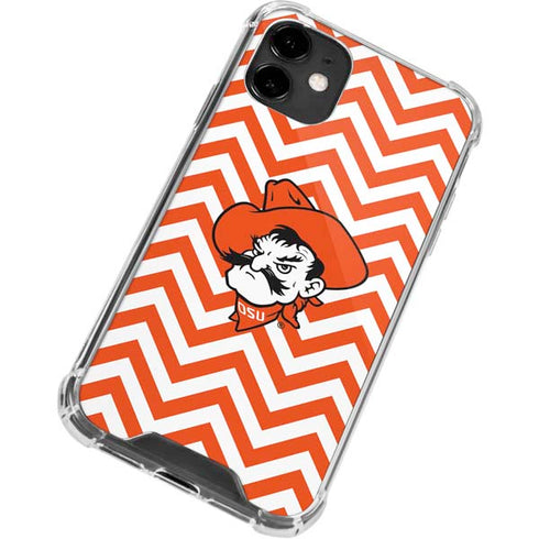Oklahoma State University Chevron Print iPhone 12 Clear Case