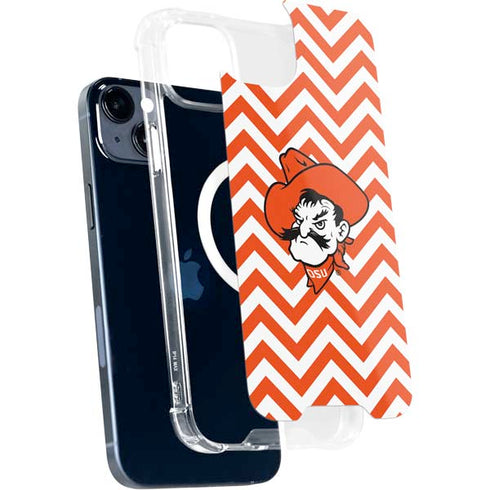 Oklahoma State University Chevron Print iPhone 14 Plus MagSafe Case