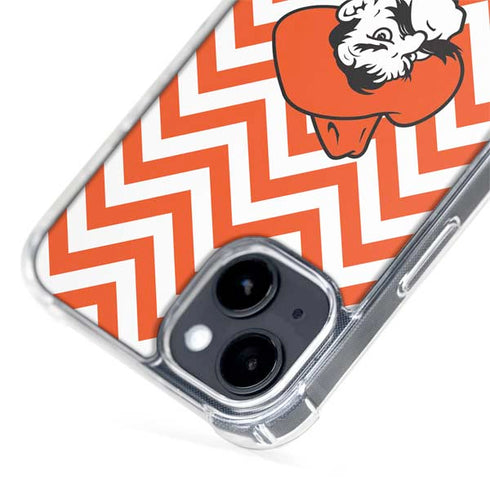 Oklahoma State University Chevron Print iPhone 15 Plus MagSafe Case