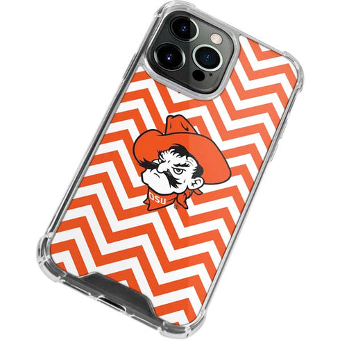 Oklahoma State University Chevron Print iPhone 15 Pro Max Clear Case