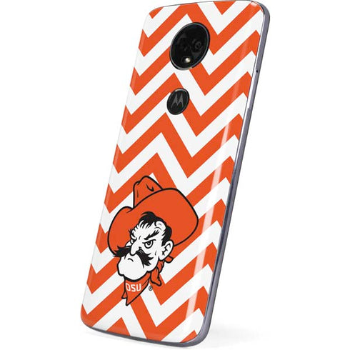 Oklahoma State University Chevron Print Moto E5 Plus Skin