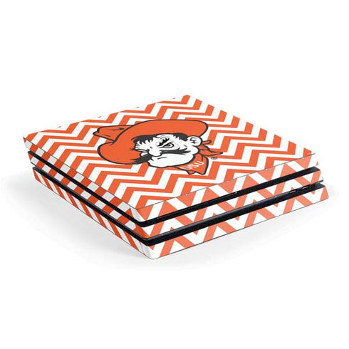 Oklahoma State University Chevron Print PS4 Pro Console Skin