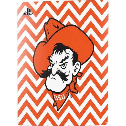 Oklahoma State University Chevron Print PS5 Console Skin