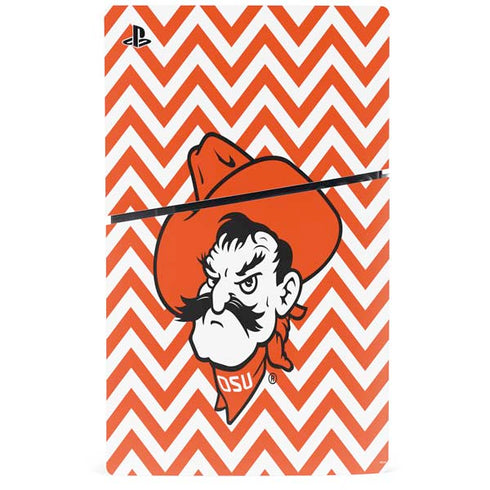 Oklahoma State University Chevron Print PS5 Slim Disk Bundle Skin