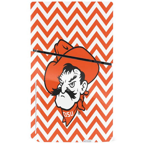 Oklahoma State University Chevron Print PS5 Slim Disk Bundle Skin