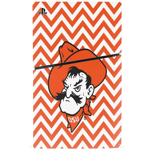 Oklahoma State University Chevron Print PS5 Slim Digital Edition Bundle Skin