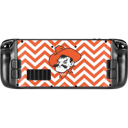 Oklahoma State University Chevron Print Steam Deck Handheld Gaming Computer Skin