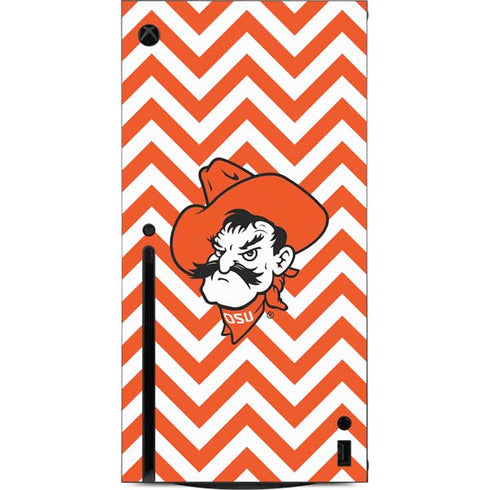 Oklahoma State University Chevron Print Xbox Series X Console Skin