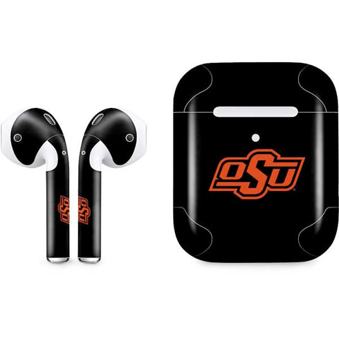 Oklahoma State University OSU on Black Apple AirPods 2 Skin