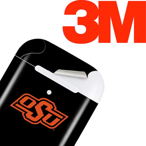 Oklahoma State University OSU on Black Apple AirPods Skin