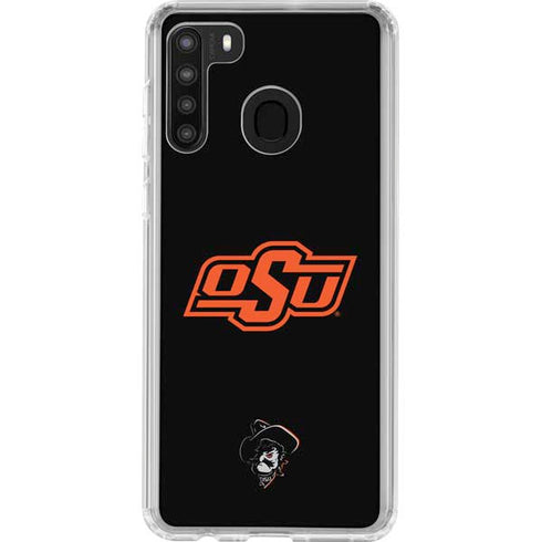 Oklahoma State University OSU on Black Galaxy A21 Clear Case