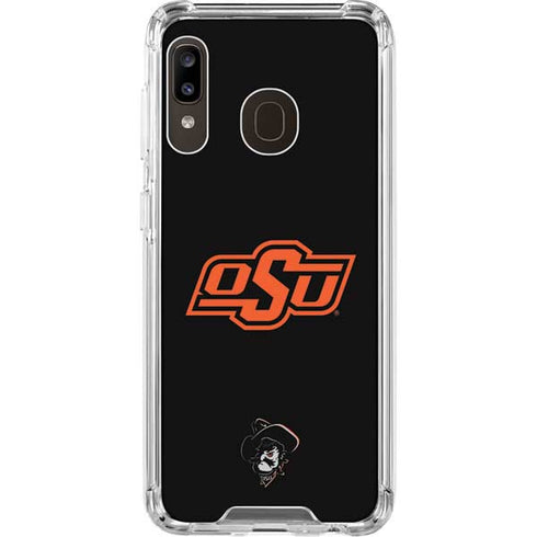 Oklahoma State University OSU on Black Galaxy A30 Clear Case