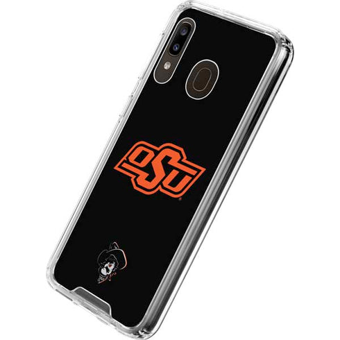 Oklahoma State University OSU on Black Galaxy A30 Clear Case