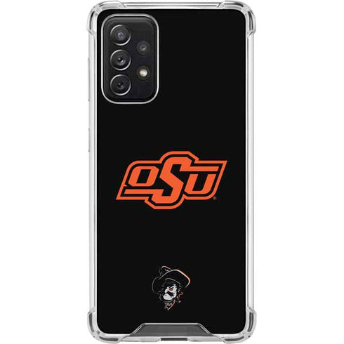 Oklahoma State University OSU on Black Galaxy A72 5G Clear Case