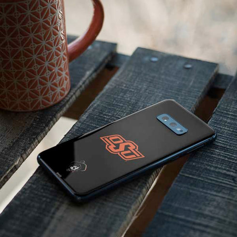 Oklahoma State University OSU on Black Galaxy S10e Skin
