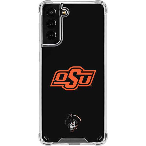 Oklahoma State University OSU on Black Galaxy S21 Plus 5G Clear Case