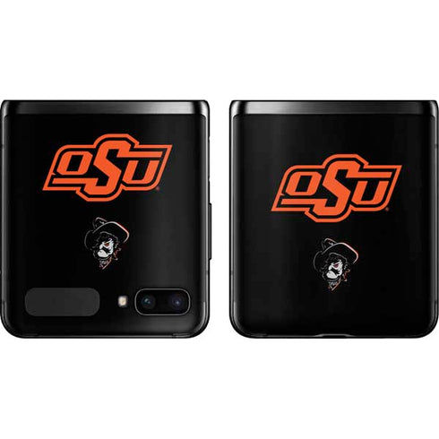 Oklahoma State University OSU on Black Galaxy Z Flip Skin